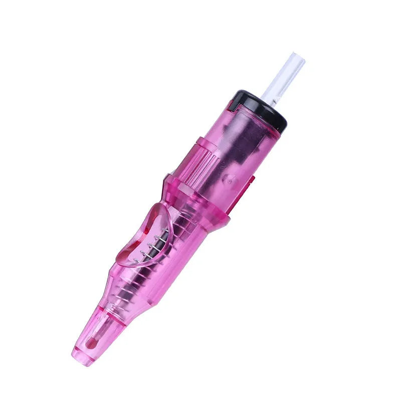 Tattoo tool ballpoint pen with integrated needle design for drawing lines and colour application