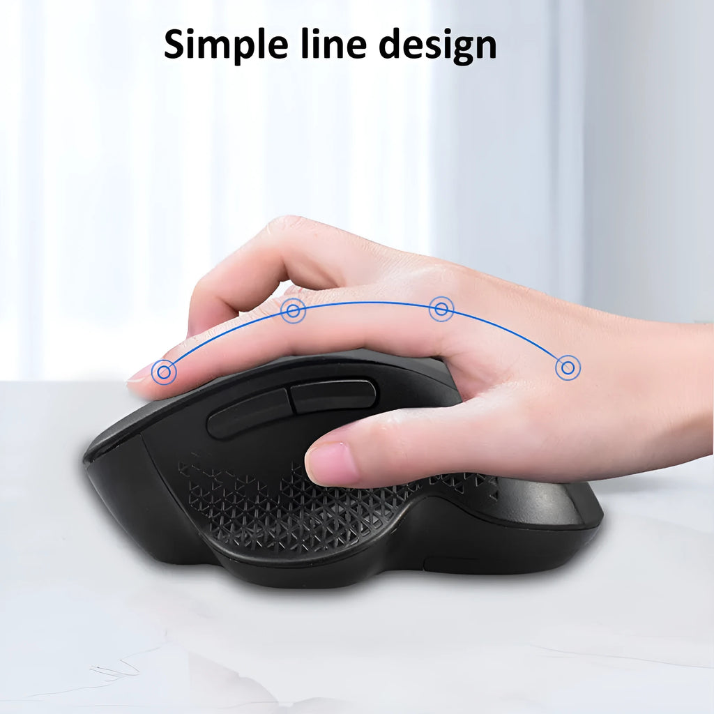 Black and grey USB-C rechargeable wireless mouse for laptops with compact design