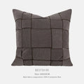 Chenille woven 50x50cm square cushion in beige colour with textured surface