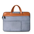 Grey official document liner laptop bag with nylon exterior and zipper closure for 15-inch devices