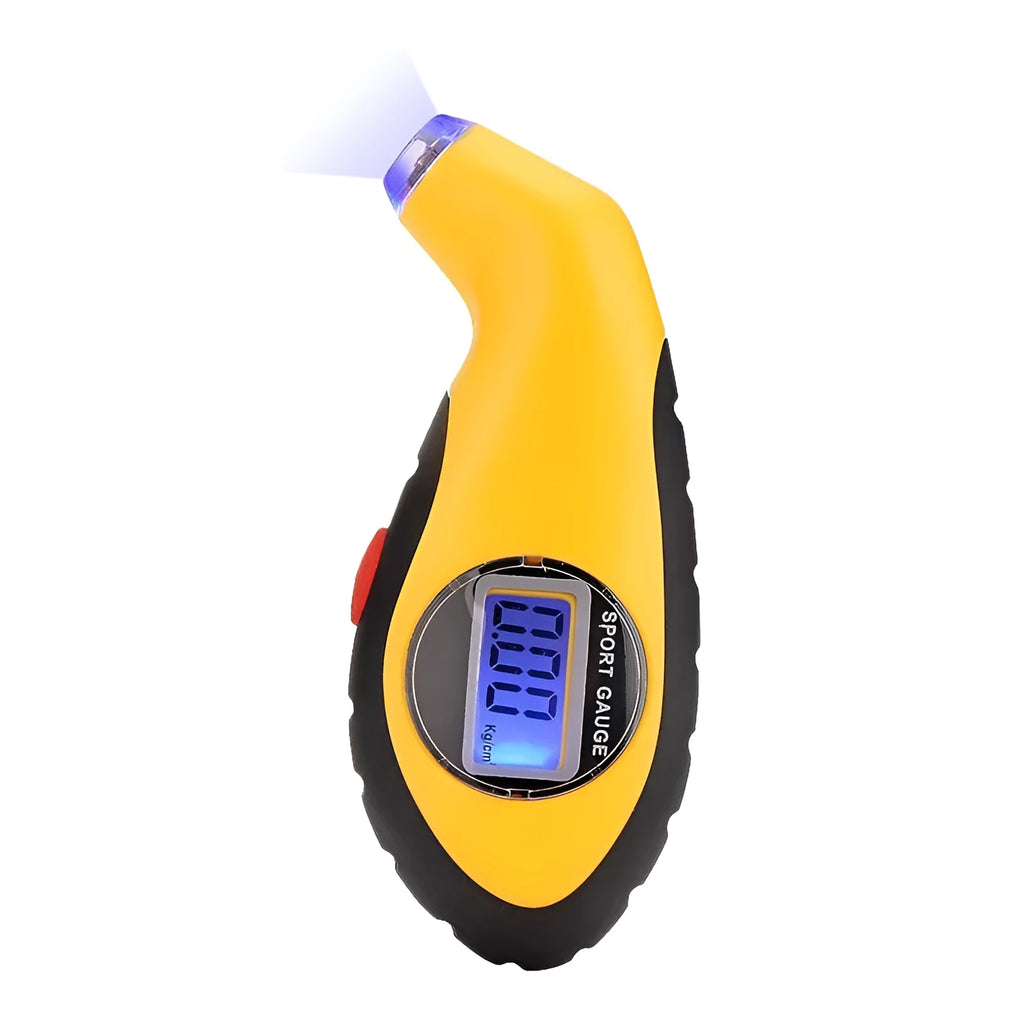 Portable digital tire air pressure gauge with ABS and rubber body for car and motorcycle tyre checks
