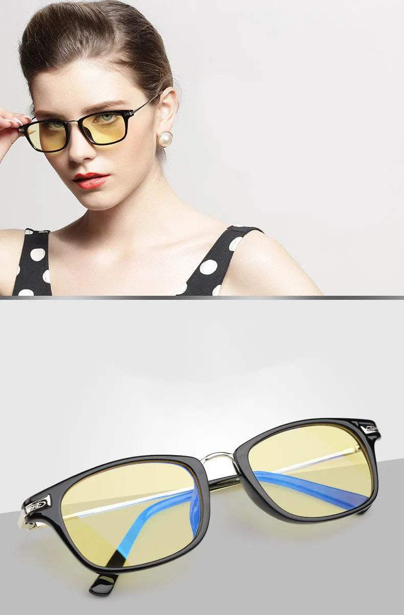 Anti blue light glasses with TR90 frame in Bright Black colour, full frame, unisex design
