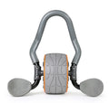 Shadow grey abdominal wheel roller with steel pipe construction and kneeling mat for core strength training