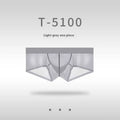 Men's seamless ice silk nylon low waist underwear in chocolate colour on size chart