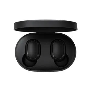 Redmi AirDots 2 true wireless black earbuds with a charging case.