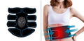 Digital abdominal muscle stimulation patch set with three eight-electrode pads showing red edge variant