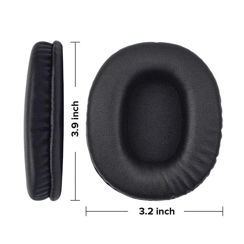 Black PU leather replacement ear pads for Sony WH-1R headphones, two-piece set