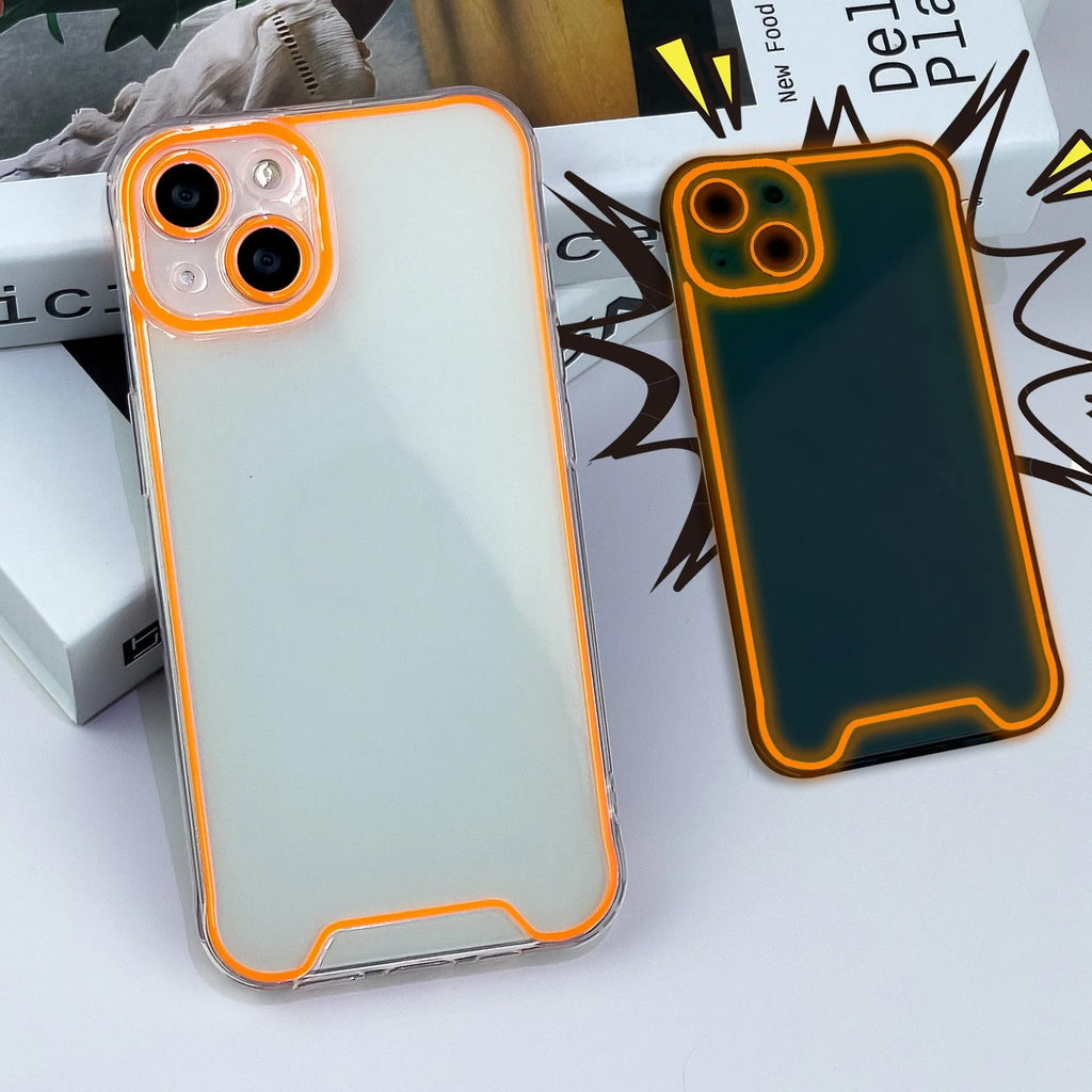 Glow in the dark soft shell TPU phone case for iPhone models in multiple colours