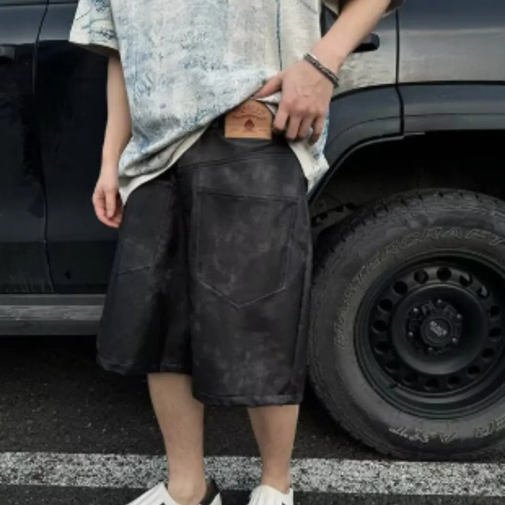 Korean loose fit T-shirt with distressed summer wash and tie dye print design in solid colour.