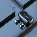 Mirror Digital Noise Cancelling Waterproof Bluetooth Headset in black with ear-clip design and digital display