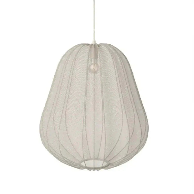 Japanese-style net pumpkin ceiling lamp in iron construction with branch-type design
