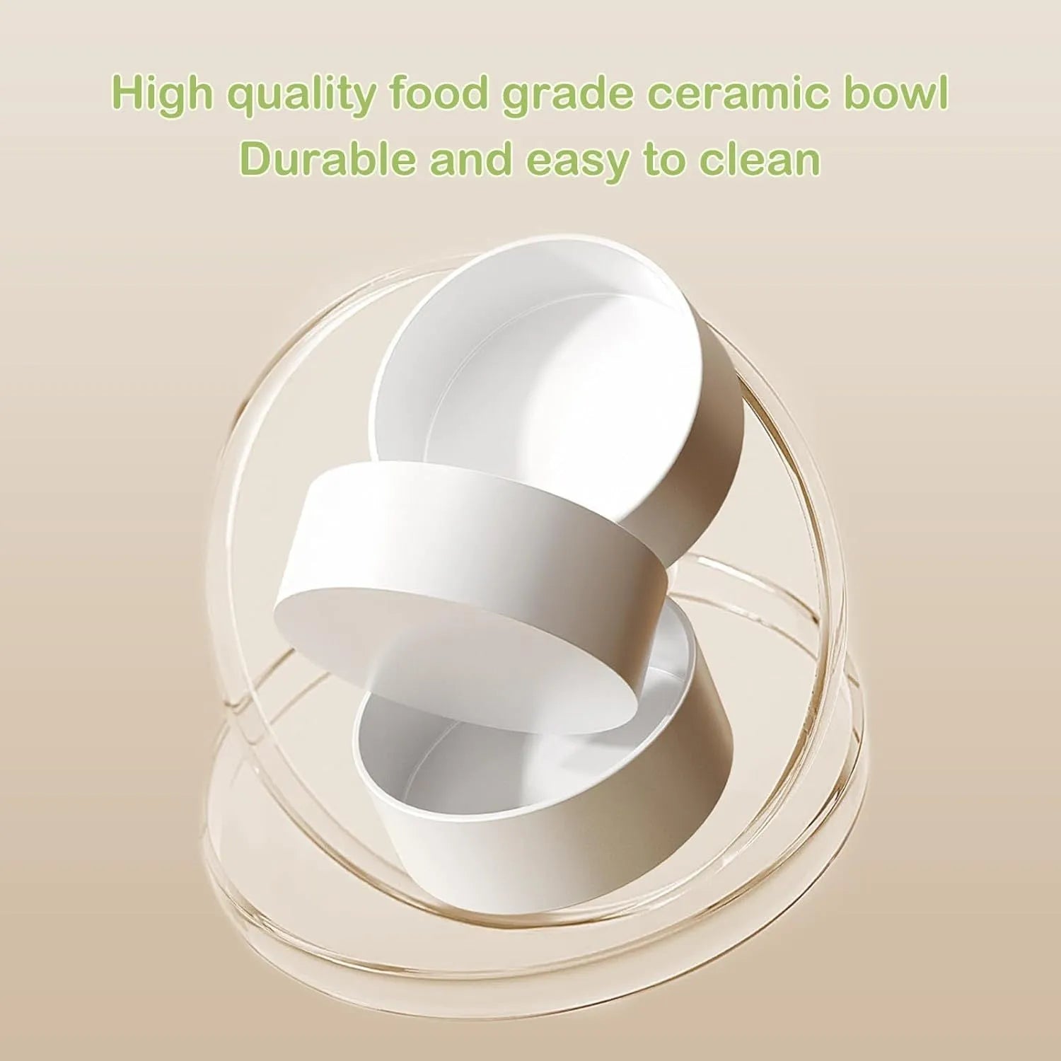 Ceramic elevated cat bowl set with tilted design and anti-spill rim in three colour options