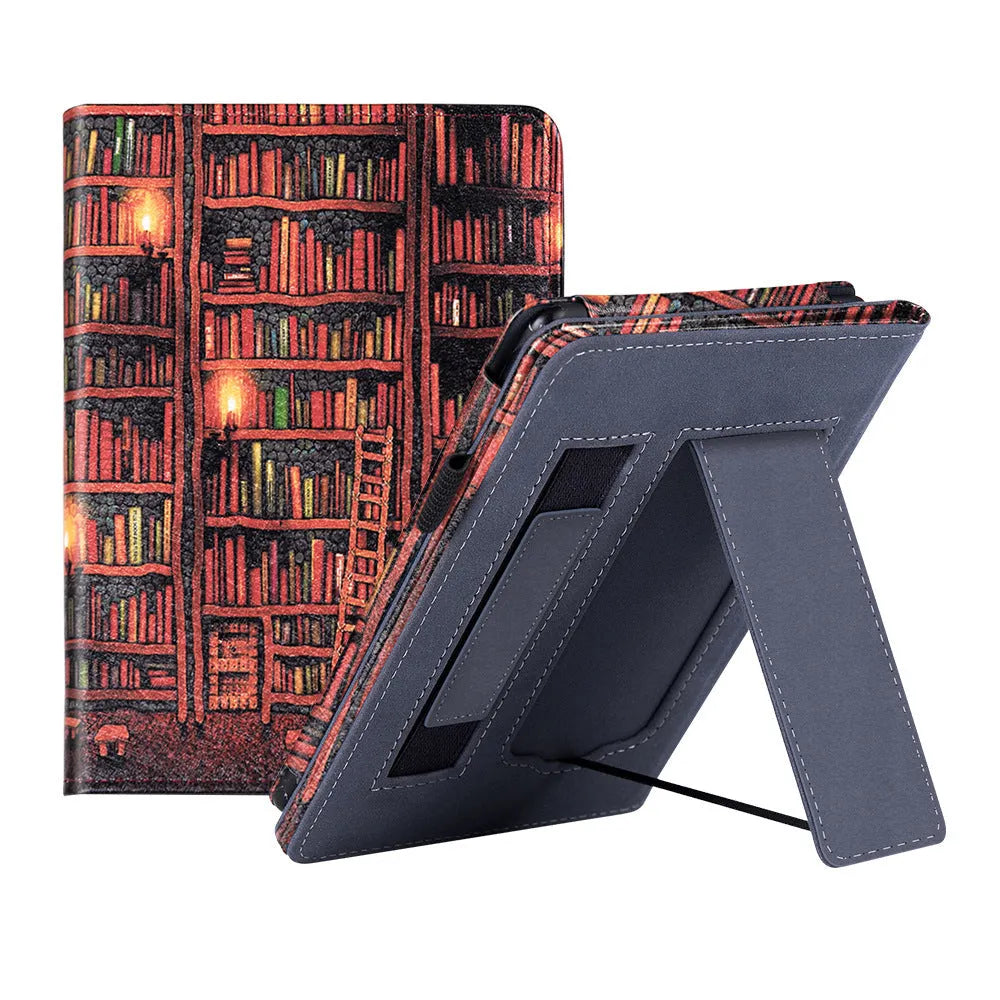 Kindle Paperwhite 5 leather case with integrated wrist strap bracket in multiple colour options