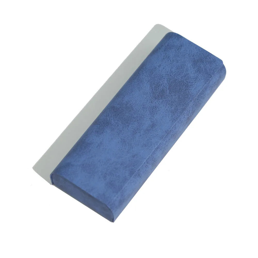 Leather glasses case in gray for storing reading or sunglasses