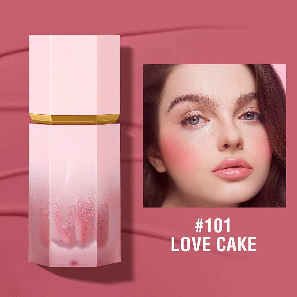 Colourful liquid powder blusher in compact container with multiple style options for universal skin types
