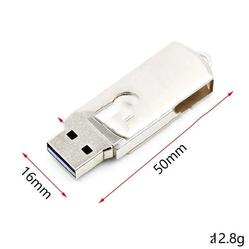ATMEGA32U4 USB development module on blue PCB measuring 50mm by 16mm