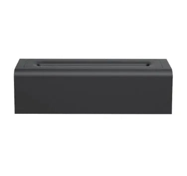 Square black USB aroma diffuser with colourful flame simulation effect and water mist emission