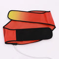 Hot compress waist support belt wrapped around lumbar area showing adjustable compression and heat therapy function