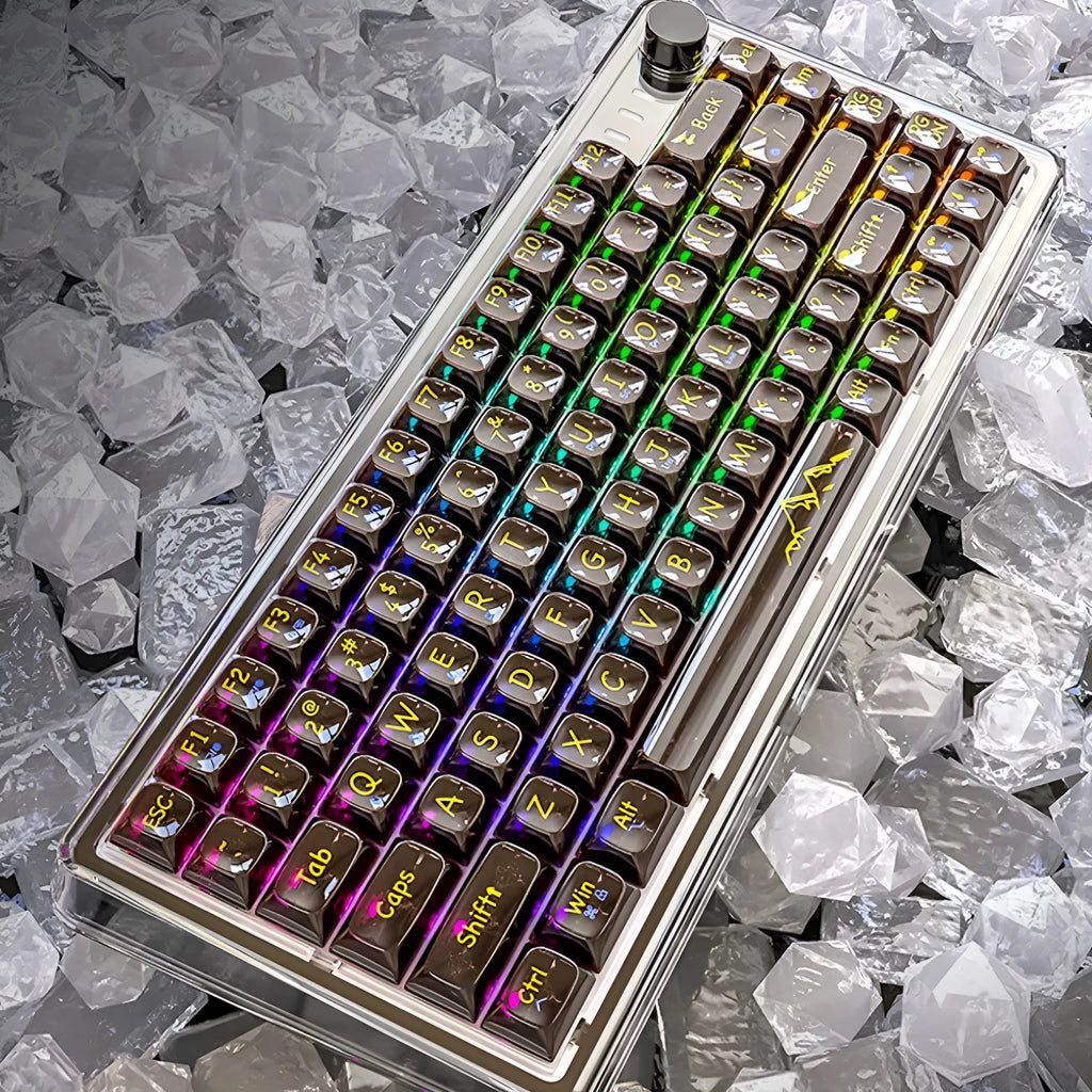Attack Shark K75RGB transparent wireless mechanical keyboard with RGB lighting