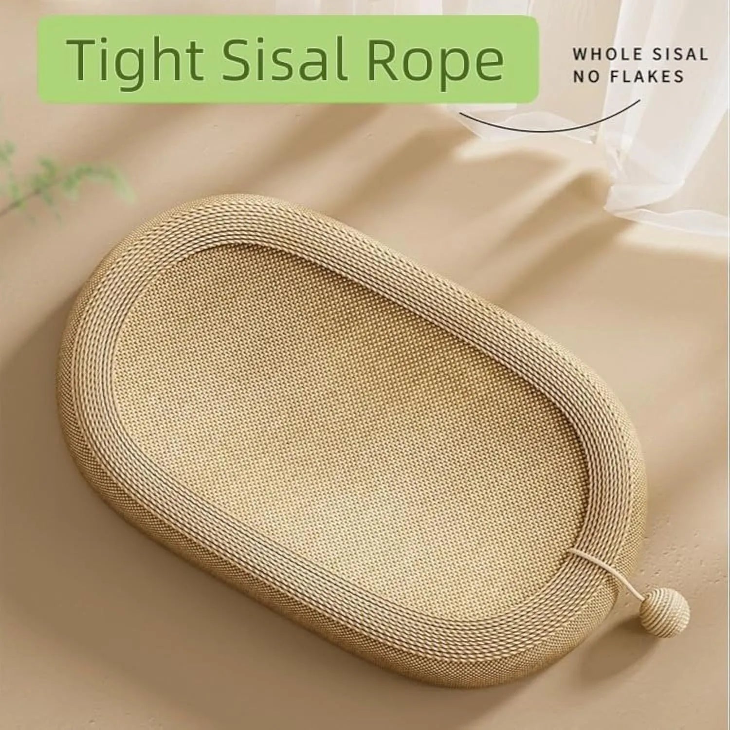 Large sisal cat scratching board with flat lounge platform on top