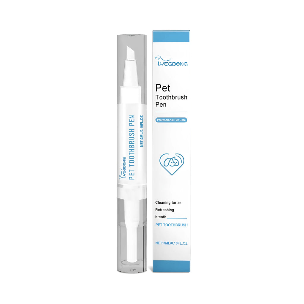 Pet dental cleaning brush with 3ml capacity and 1.1cm brush head for cat and dog teeth care