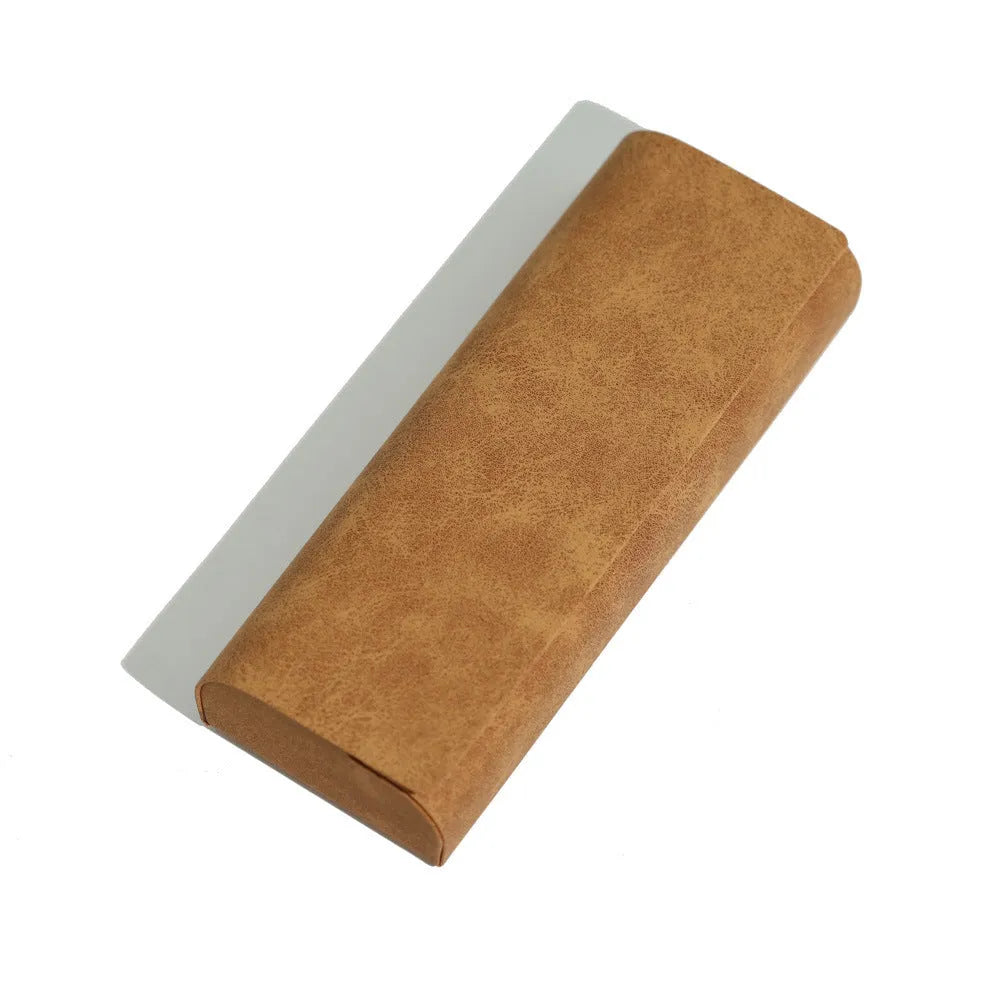 Leather glasses case in gray for storing reading or sunglasses