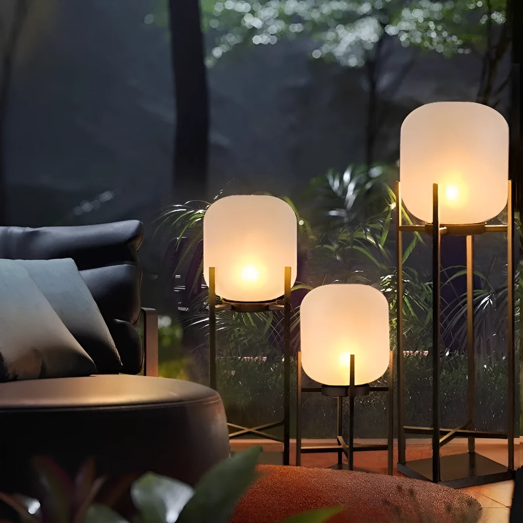 Solar outdoor landscape lamp stainless steel IP55 48cm for garden pathway lighting
