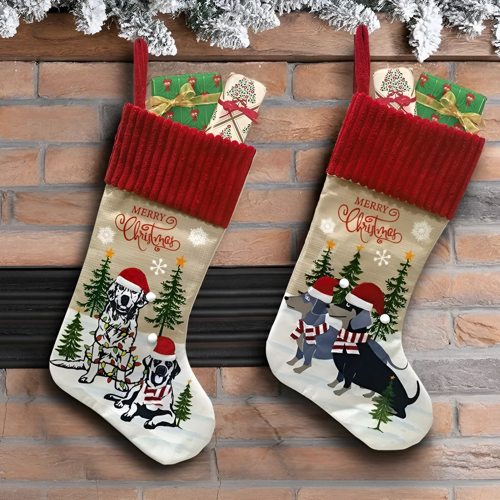 Large cloth Christmas tree pendant ornament in pastoral or American style, measuring 46cm by 28cm.