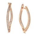 Geometric copper drop earrings with cubic zirconia stones for women, H0493 colour.