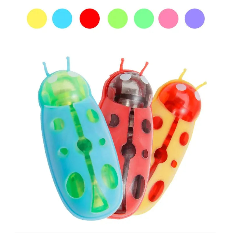 Electric bug cat toy showing ladybird design with motorised movement on flat surface