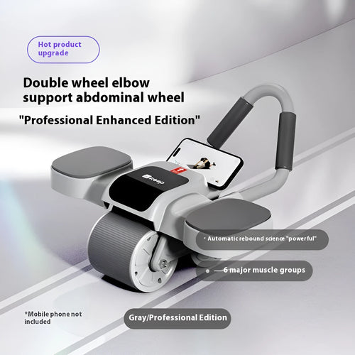 Two-wheel abdominal wheel with elbow support on a home fitness mat
