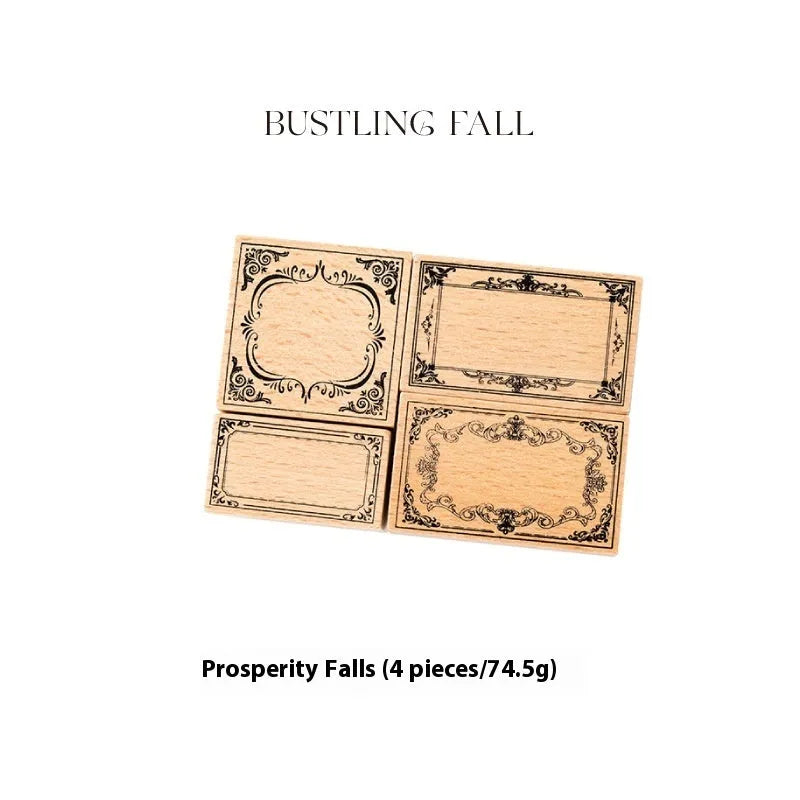 Candy Posts Seal Baroque Fantasia wooden square seal with printed artwork for notebook decoration