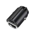 Black mini 30W car cigarette lighter charger with PD QC fast charging