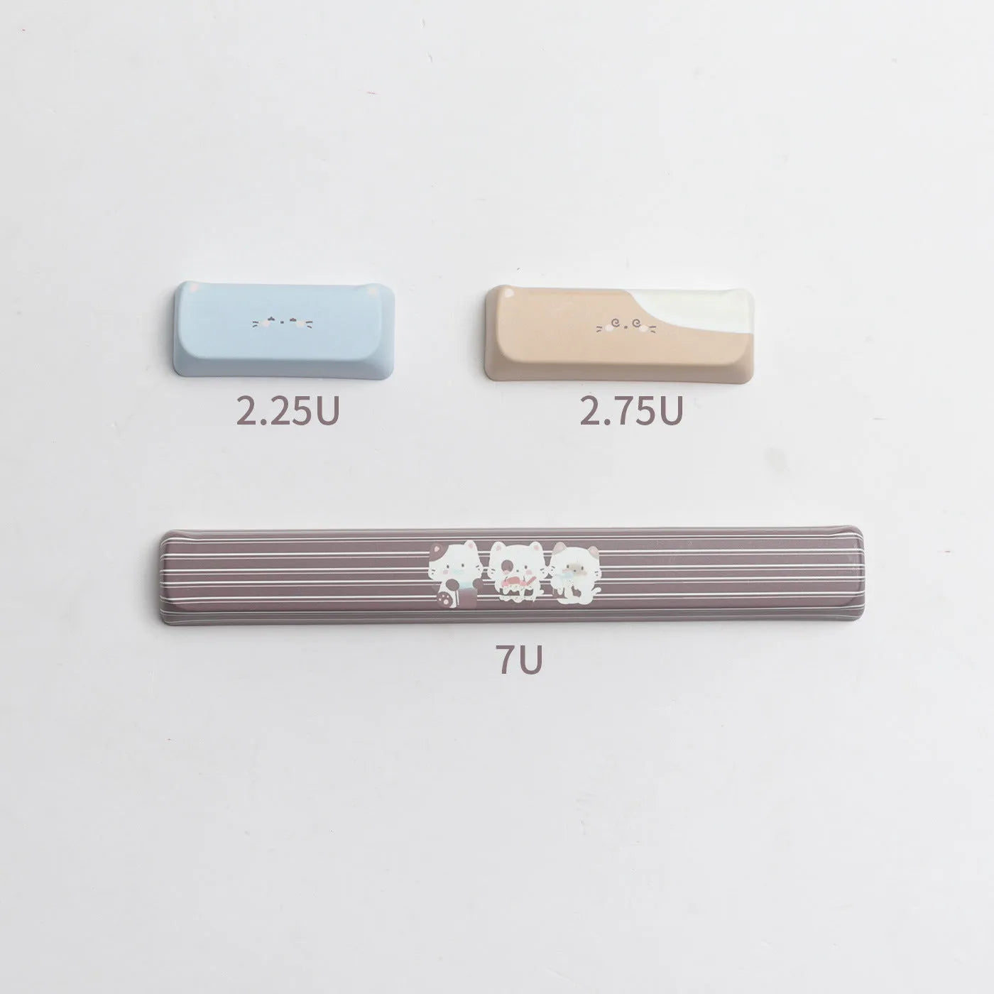 Sea Salt Cat theme PBT keycaps for mechanical keyboards showing sublimation printed artwork