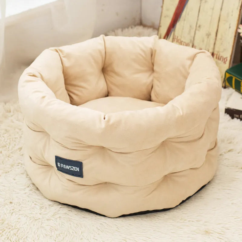 Cloth cat bed in beige, medium size 48x26cm, for cage use