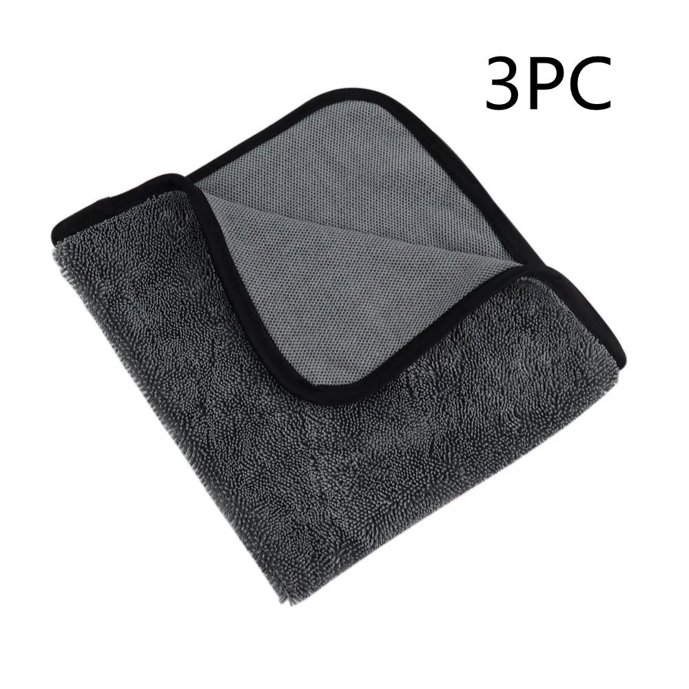 Grey 40x40cm square microfiber car wash and drying towel.