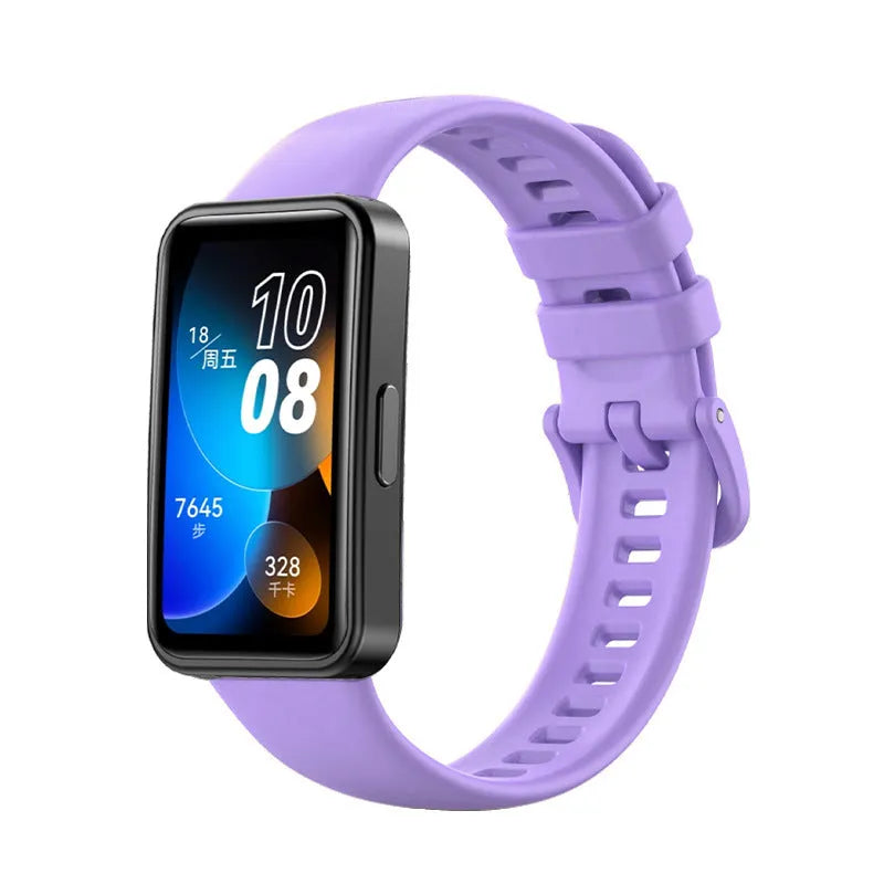 Huawei silicone bracelet watch strap in black, one of eleven colour options