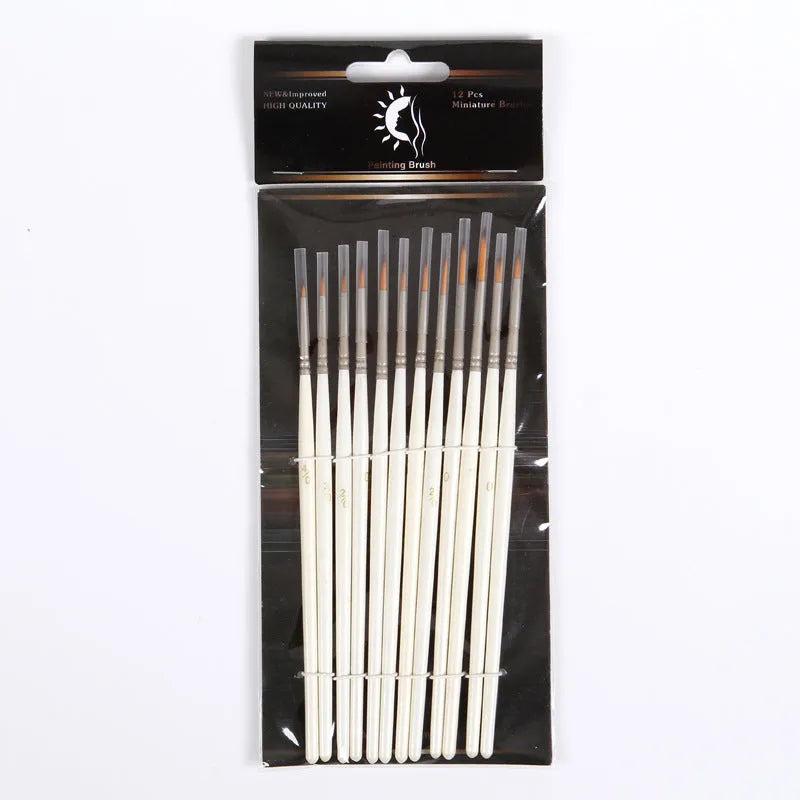 Pearl white fluorescent marker set with nylon wool hook tips for watercolour, acrylic, and oil painting.