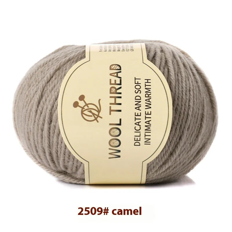 Roll of domestic wool knitting yarn for 10 needles in various colours including green, red, and blue