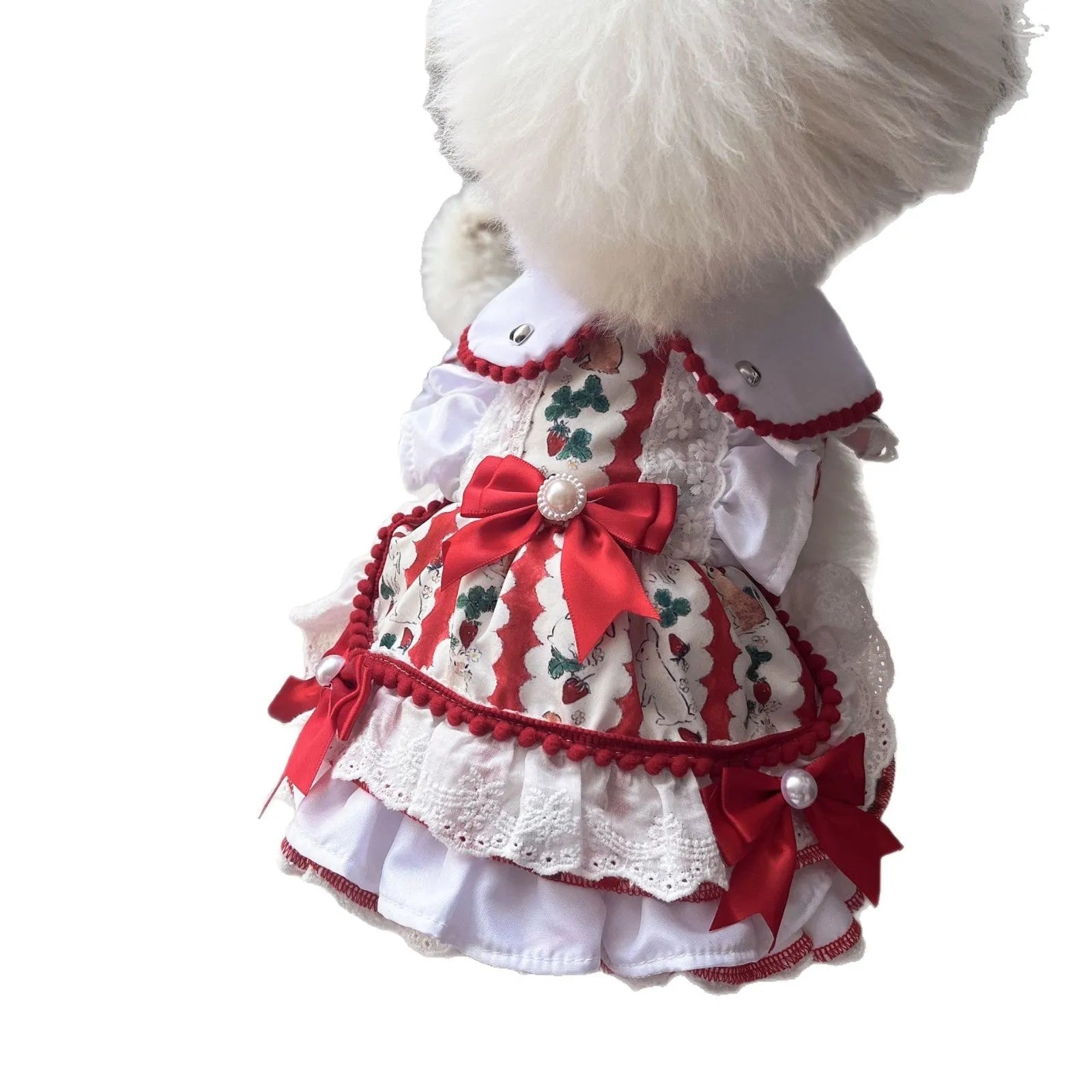Rabbit skirt princess dog dress for small dogs in L size with 45cm chest circumference