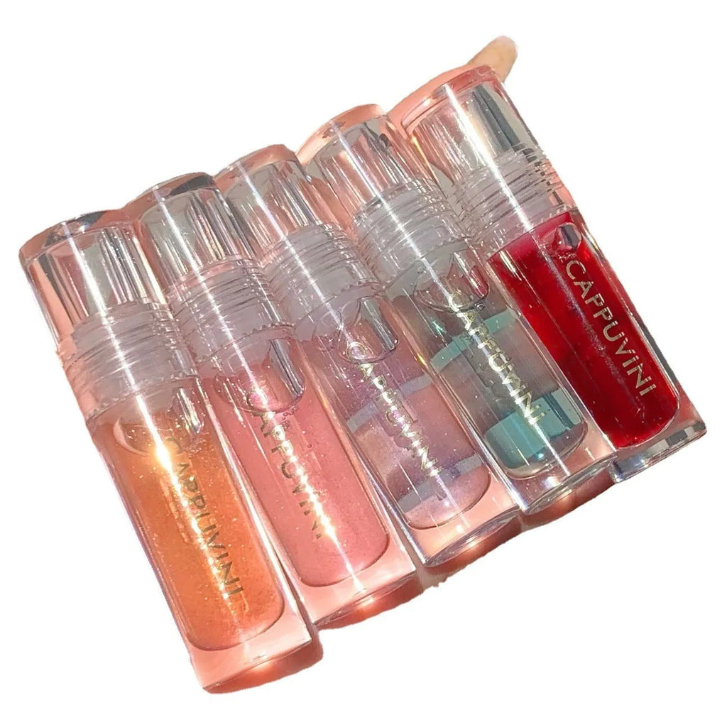 Water light lip gloss transparent moisturising lip balm five colour options including Crossing The Cloud and Dream Starry Sky