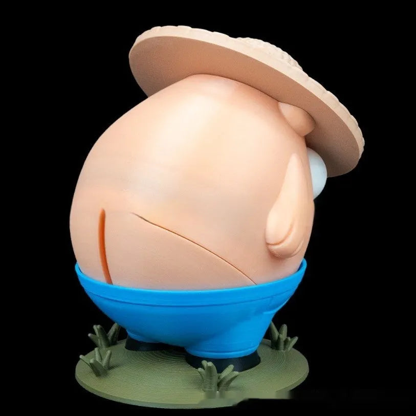 Creative farm animal coin bank in pink plastic, 17 cm wide, sculpture style for desk