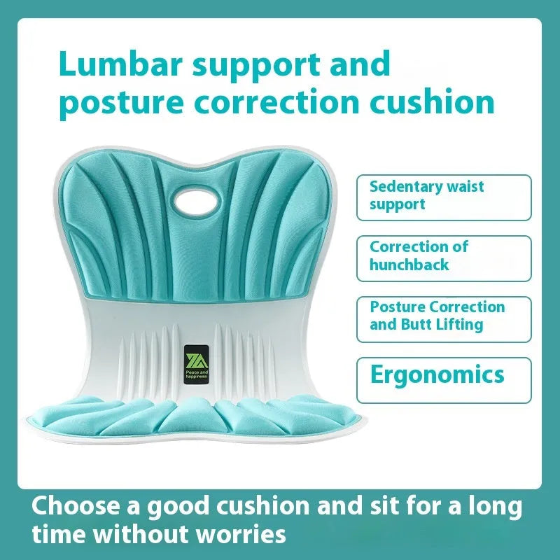 Ergonomic waist support and posture correction office seat cushion in grey colour