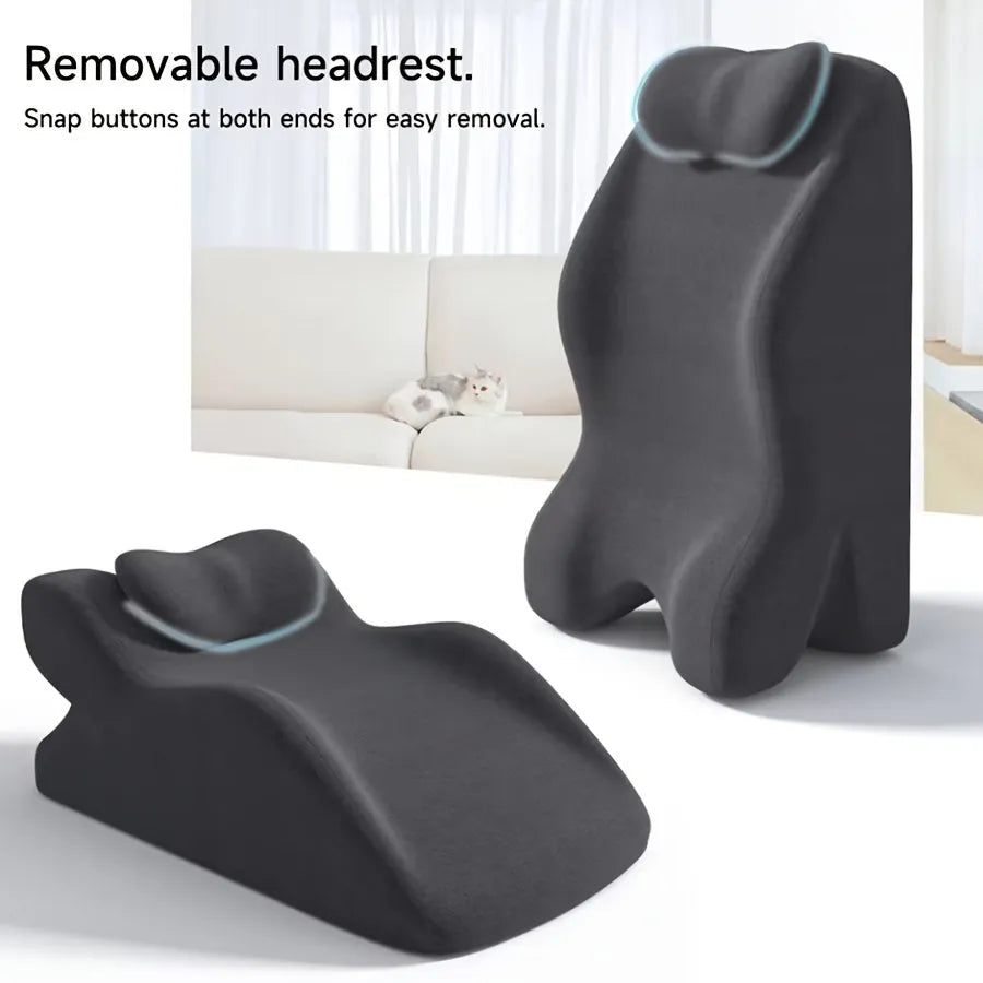 Stomach sleeper pillow in blue for comfortable prone resting positions
