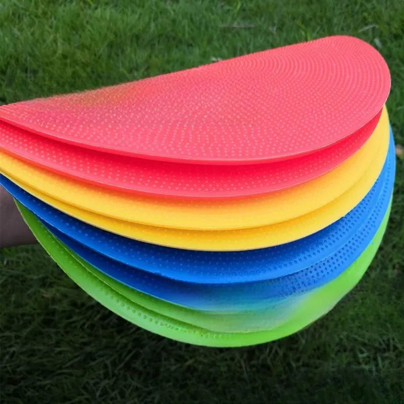Soft TPE football training target pad with 23cm diameter in multiple colour options