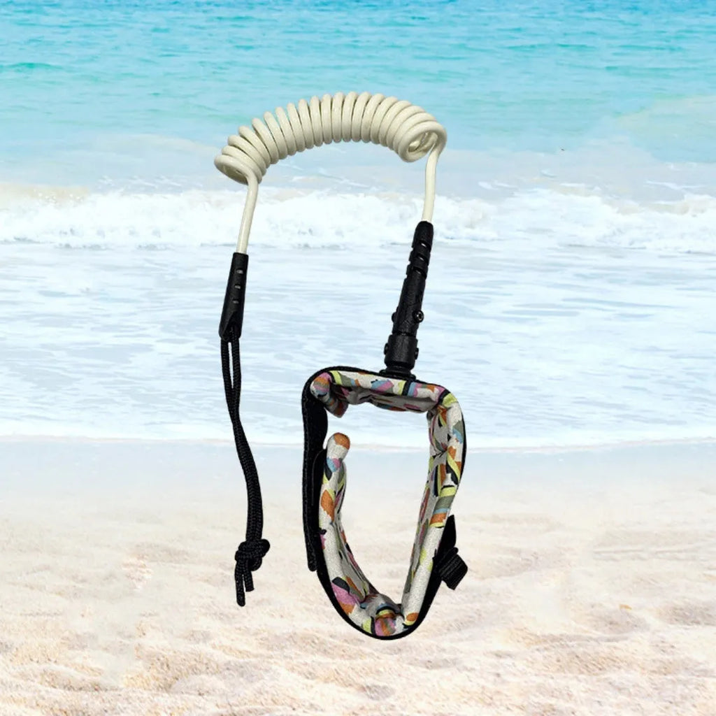 Surfboard hand holding rope with wrist loop and board attachment, high elasticity grey cord
