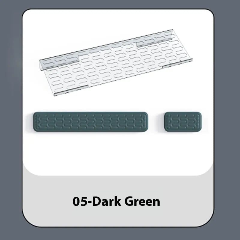 Double-sided computer desk mat with memory foam wrist rest in multiple colour options