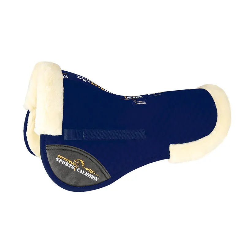 Riding saddle pad for equestrian and cycling with shock absorption and balance features in wine red colour.
