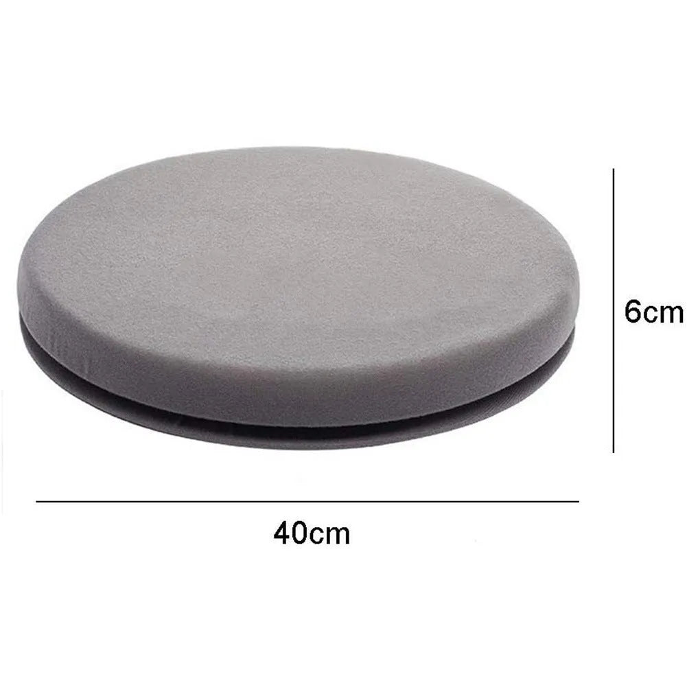 Round car seat cushion with 360-degree rotation on a non-slip base.