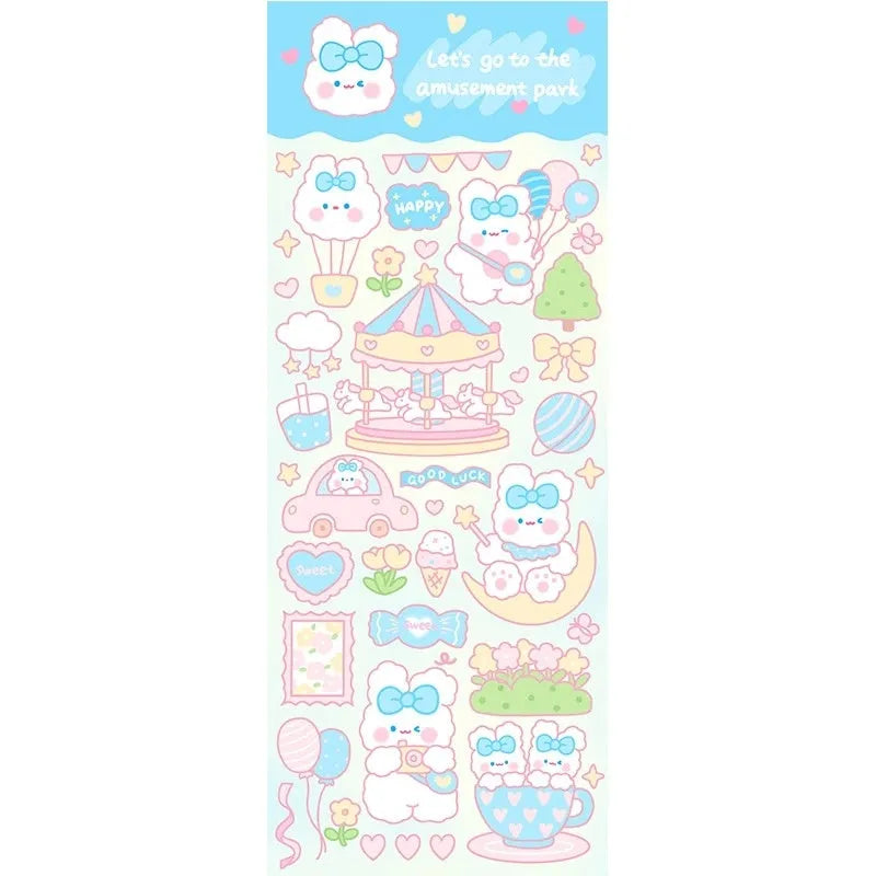 PVC waterproof cartoon decoration stickers for notebooks and stationery